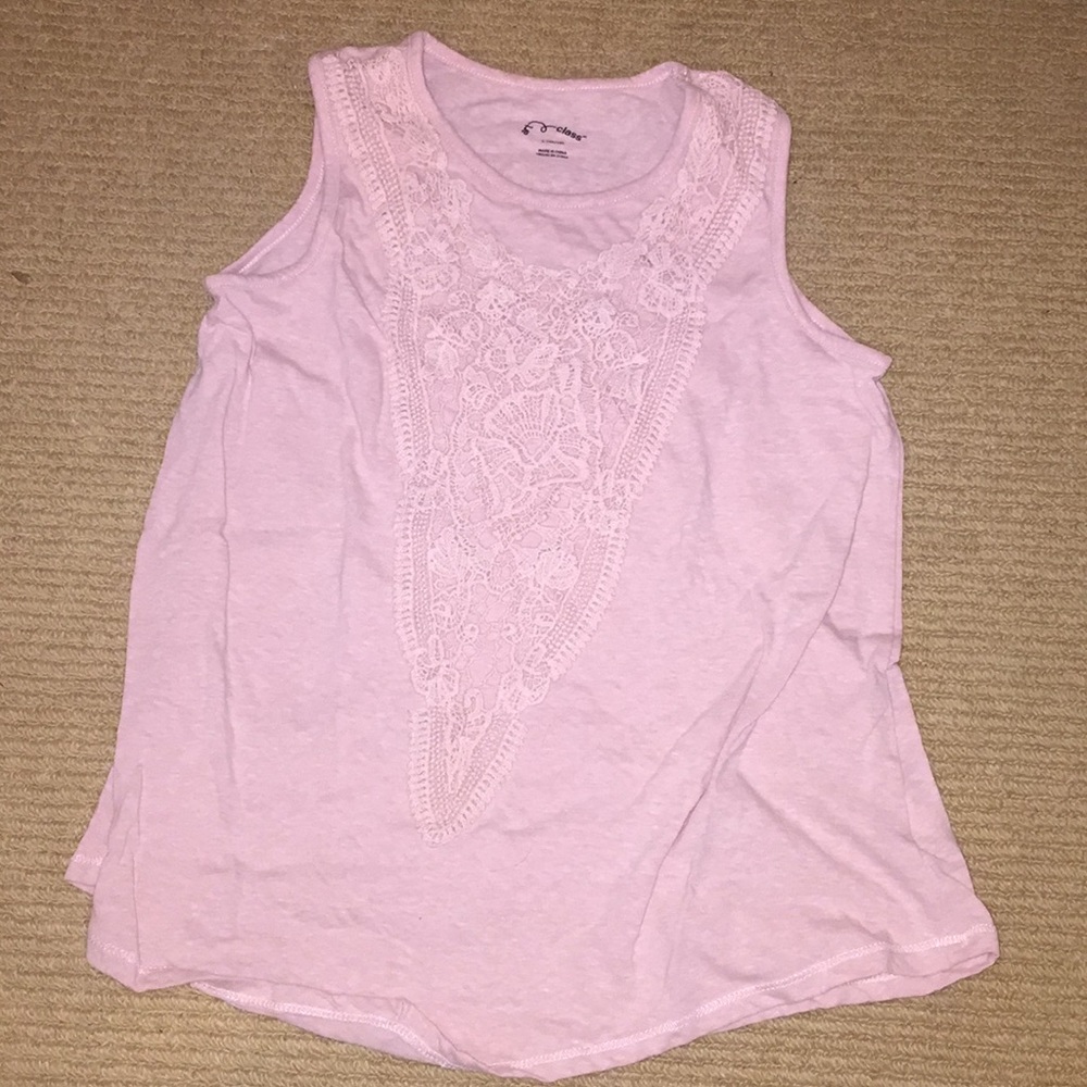 Frilly pink tank top